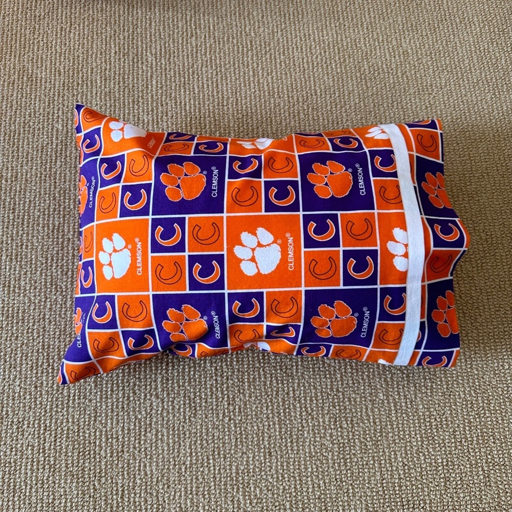 Clemson Tigers Travel Size Pillowcase 16x12, New